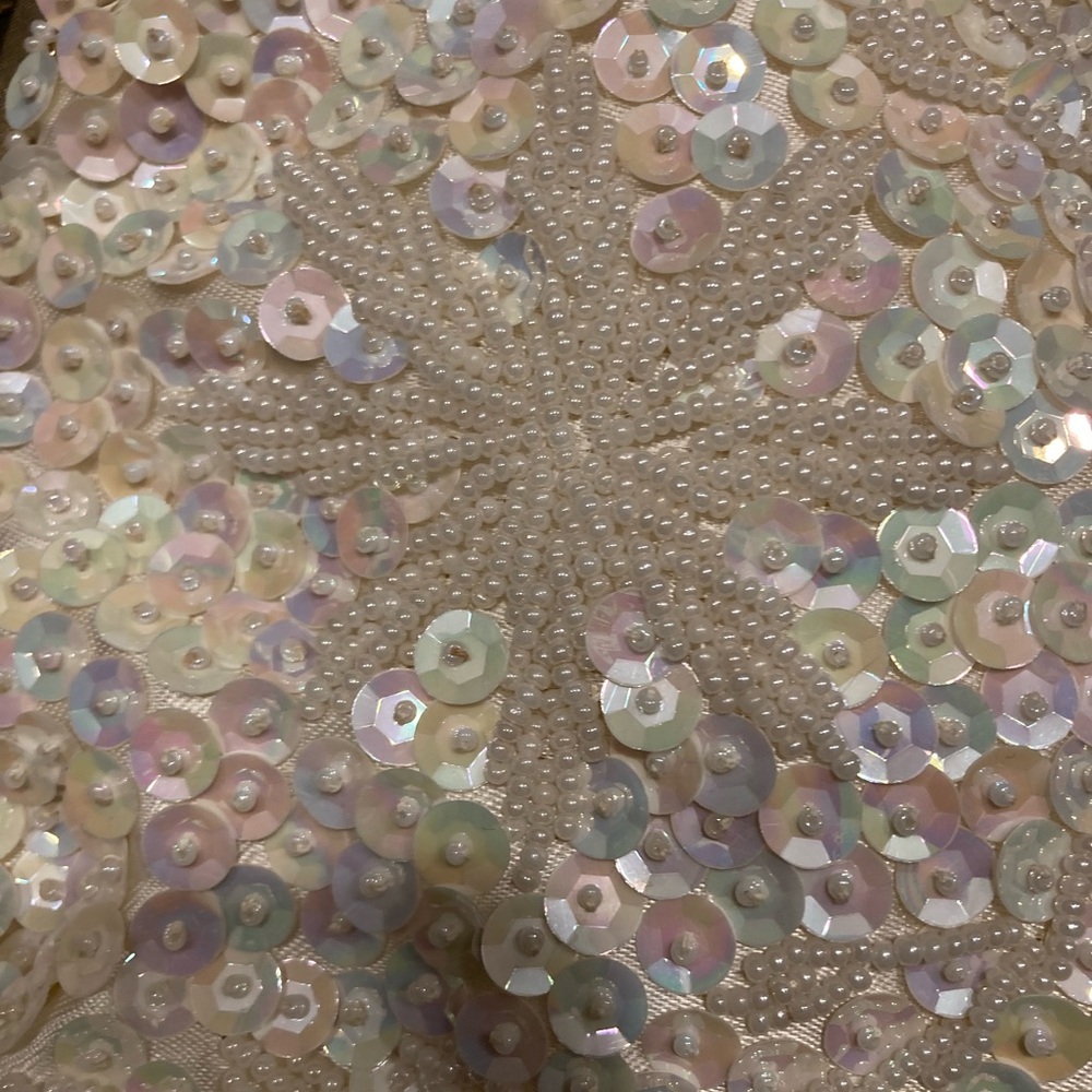 Iridescent Beaded & Sequin Evening Bag Snowflake Starfish Pastels Teardrop 60s - Picture 8 of 10